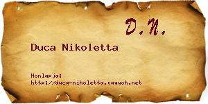 Duca Nikoletta névjegykártya